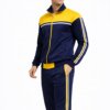 CONVERX Men's Super Poly Tracksuit | 2-Piece Sports Tracksuit for Men | Navy Blue & Mustard Yellow | Gym, Running & Casual Wear